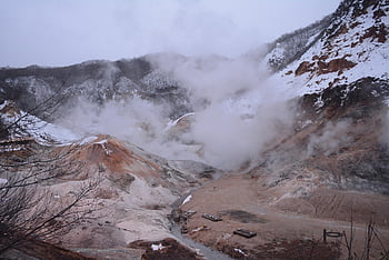 Japonsko, hokkaido, hora, přírodní, sníh, zimní, sapporo, Příroda, kouř, krajina