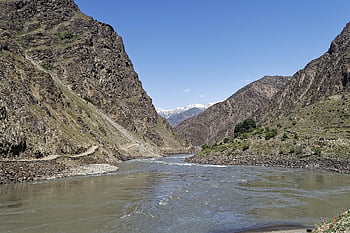 tajikistan, province Of Mountain-badakhshan, pamir, high Mountains, pandsch Valley, pandsch River, valley, flow, water, landscape, nature