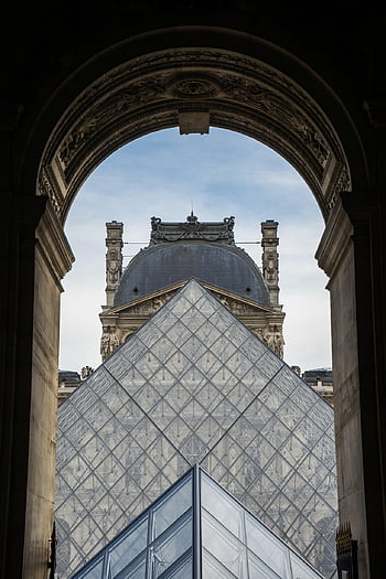 žaluzie, Paříž, Francie, budova, muzeum, kultura, louvre palác, Evropa, architektura, brána, průchod