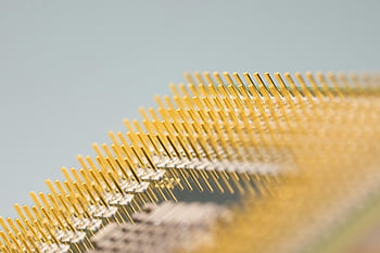 Zlaté kolíky CPU, obvodová deska, Technologický design, Podrobný detail, elektronické komponenty, Hardware, mikroprocesorové kolíky, zlaté špendlíky, technologie, elektronika, obvodů