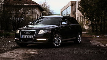 svart Audi, urbana miljö, elegant design, svart bil, parkerad bil, elegans, stil, audi bil, väg, stadsbil, svart fordon