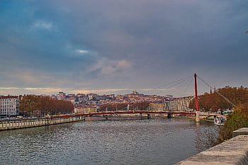 řeka, cestovat, průzkum, dok, saone, quai de saône, město, Francie