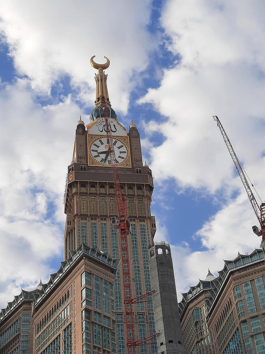 Saudská arábie, makkah, Mekká věž, zamzam věž, budova, architektura, nebe
