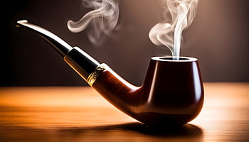 Ai generováno, trubka, tabák, kouř, kouření, nikotin, nezdravý, závislost, dřevo, popel, hnědý