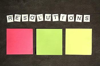 Scrabble tiles, Resolutions, colorful sticky notes, goal setting, red sticky note, green sticky note, yellow sticky note, planning, motivation, new year