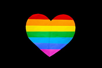 rainbow colors, heart shape, LGBT pride, diversity, colorful heart, rainbow stripes, black background, rainbow heart, pride symbol, heart symbol, rainbow diversity