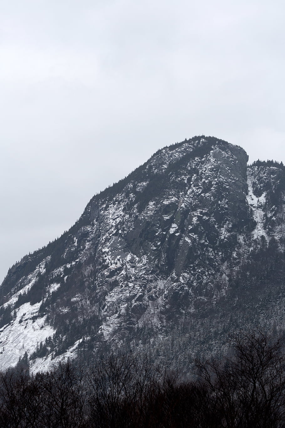 winter, landscape, mountains, sky, clouds, snow, cold, trees, forest, outdoors, nature