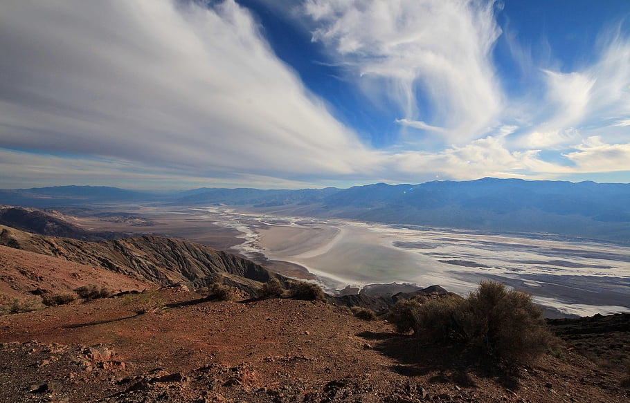 valley, desert, badwater Basin, tourist Attraction, mountains, mountain Range, scenery, countryside, nature, death Valley National Park, death Valley