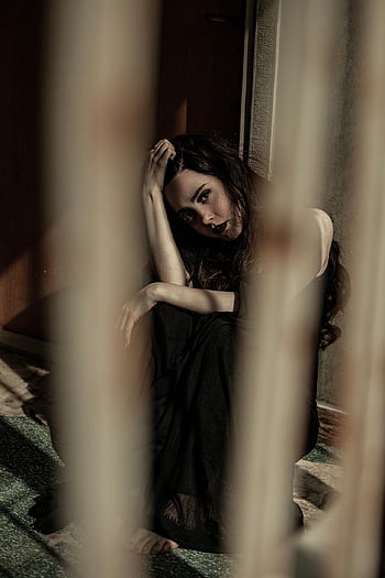 girl, woman, portre, face, jail, prison, shadow, light