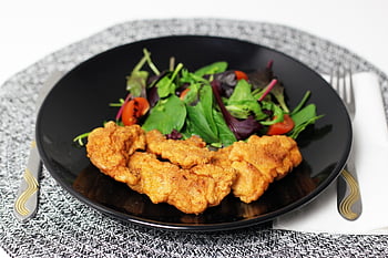 fried Chicken, salad, food, meal, meat, chicken Fillet, chicken Bites, fried, dish, lunch, dinner