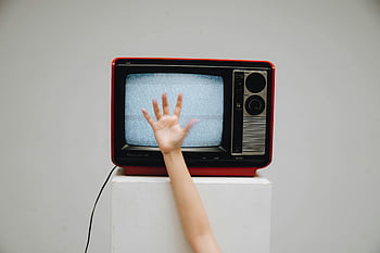 Old Television, classic retro television, static display, hand reaching, vintage TV, retro TV, static screen, classic TV, hand towards screen, old TV, retro electronics