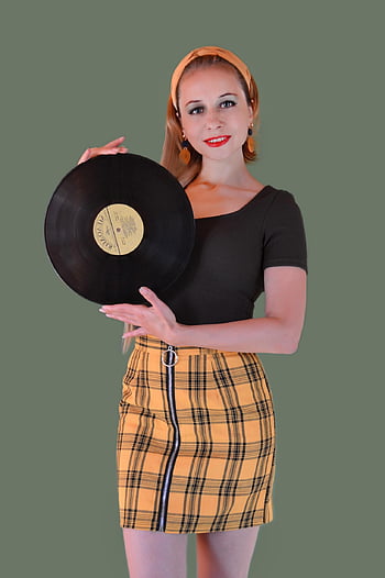 woman, recording, vinyl, fashion, music, audio, retro, album, sound, entertainment, style