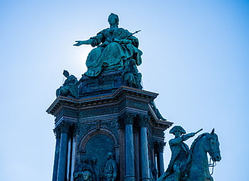 statua, bronzo, scultura, figura, opera d'arte, monarchia, monarca, donna, maria theresia, imperatore, imperatrice