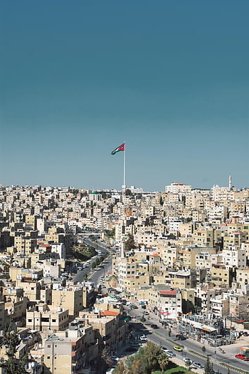 buildings, city, flag, flag Pole, amman, jordan, amman Citadel, nature, citadel, sky, streets