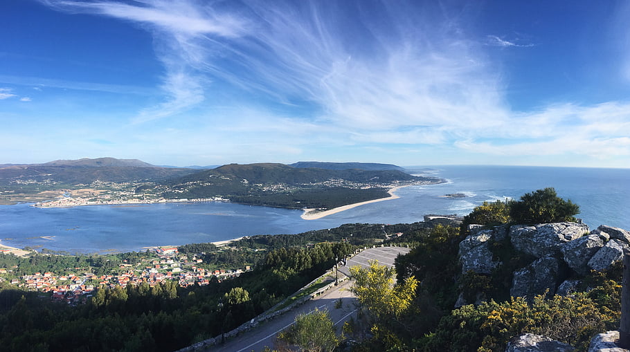 costiero, paesaggio, aereo, natura, riva, oceano, mare, acqua, viaggio, fuco, sfondo