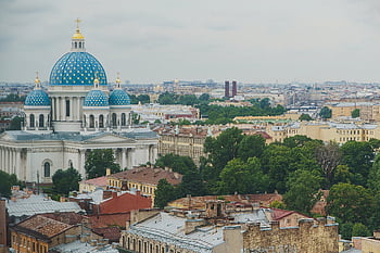 katedrála, budova, kupole, architektura, panoráma, Pohled, město, náboženství, pravoslaví, st petersburg russia
