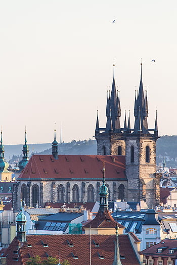 město, budov, staré náměstí, střechy, staré Město, historický, náměstí, městský, Česká republika