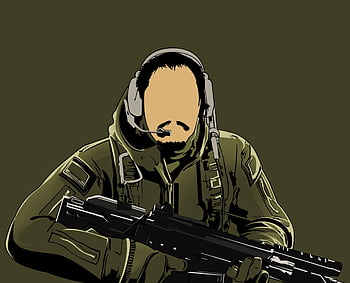 soldato, esercito, militare, camuffare, pistola, armato, arma, uniforme, fucile, guerriero, cuffia