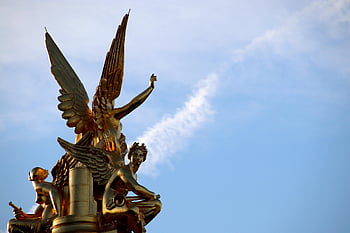 sculpture, statues, gilded Bronze, brilliant, gold Color, characters, allegory, cultural Heritage, paris Opera, heritage, culture