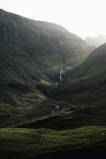 Glencoe, rolling hills, waterfall, Scotland's Highlands, mountain view, stream, natural landscape, scenic view, outdoor scenery, green valley, Scottish landscape