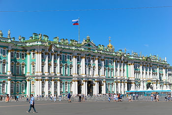 州庵美術館、 サンクトペテルブルク、 ロシア、 雄大なファサード、 澄んだ青い空、 歴史的建造物、 建築ランドマーク、 観光の名所、 文化遺産、 ヨーロッパ建築、 博物館の外観