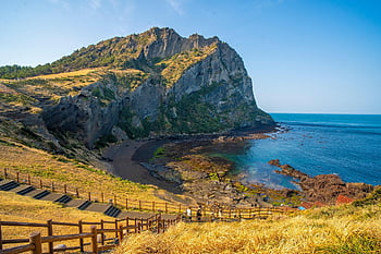 jeju ostrov, Příroda, cestovat, průzkum, venku, destinace, cestovní ruch, Peak Seongsan Sunrise, oceán, krajina