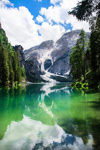 sø, vilde sø, afspejling, Dolomitterne, alpine, bjerge, Italien, spejling, natur, landskab, bjergsøen