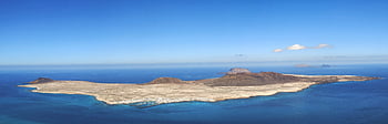 Kanári szigetek, lanzarote, panoráma, sziget, tenger, óceán, horizont, Spanyolország, Graciosa, tájkép, tengeri tájkép