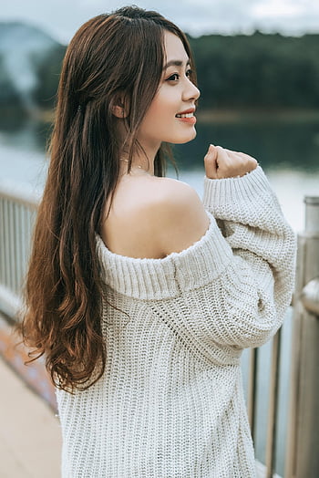 dívka, móda, portrét, krása, žena, Modelka, póza, Krásná, šťastný, jezero tuyen lam, da lat