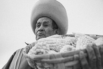 indigenous, corn, old Man, elderly Man, black And White, portrait
