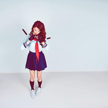kız öğrenci cosplay, Kılıçlar, stüdyo ayarı, genç kadın, okulu kız kostümü, Cosplay, stüdyo, Kadın, kostüm, stüdyo fotoğrafı