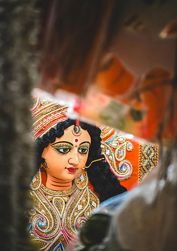 Zeița Durga, kolkata, durga puja, Idol colorat, Detalii complexe, a închide, arta traditionala, festival indian, pictură culturală, statuie religioasă, festiv decorare