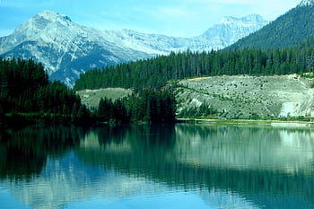 jezero, hory, kanadských skal, scéna, krajina, modrý, Příroda, Kanada, Britská Kolumbie