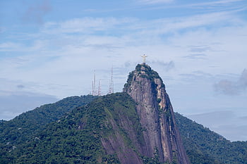 corcovado, Rio de Janeiro, Chrystus, statua, krajobraz, Odkupiciel, Góra