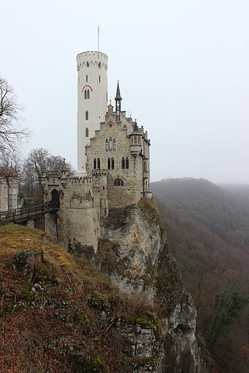 castle, fog, lichtenstein, swabian Alb, silly, viewpoint, fall, building, middle Ages, sightseeing, germany