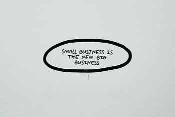 malé podniky, Marketingový slogan, odvážná typografie, Inspirativní zpráva, papír, nový velký byznys, potenciál, podnikání, Obchodní růst, motivační citát, ručně psaný text