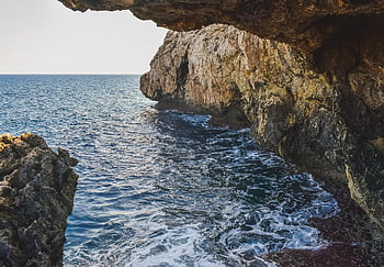 peşteră, mare, cape greco, ocean, coastă, stâncă, pe coasta stâncoasă, formatie rock, litoral, geologie, natură