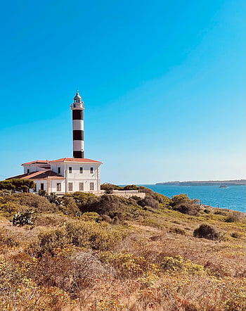 Leuchtturm, portocolom, mallorca, Cliff, Meer, Ozean, Strand, Küste, Turm, Gebäude, Natur
