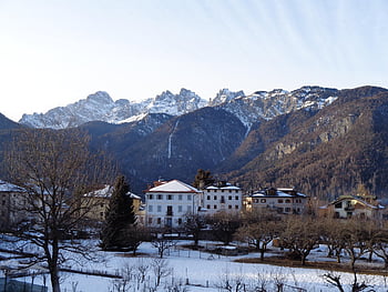 landscape, skyline, architecture, travel, sky, nature, tourism, town, italy, europe, cadore