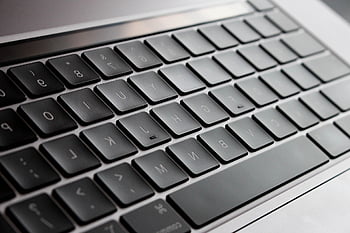 macbook, laptop, toetsenbord, kantoor, computer, technologie, bureau, werk, notitieboekje, Grijze computer, Grijs kantoor
