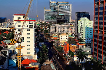 saigon, orizzonte, grattacieli, città, milioni di città, Vietnam, Asia