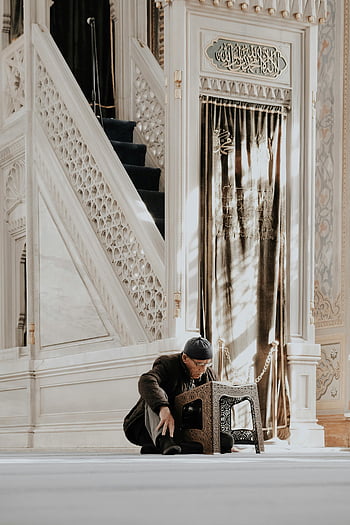 elderly man, mosque, prayer, faith, spirituality, interior, religious, Islamic, architecture, elderly, man