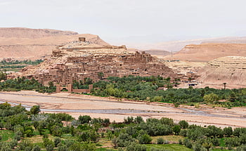 Ksar Ait Ben Haddou, Ait Ben Haddou, Morocco, UNESCO site, historic site, arid landscape, Moroccan architecture, desert fortress, traditional mud-brick, cultural heritage, North Africa