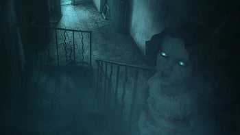 horror, ghost, haunted House, stairs, girl, nightmare, scary, abandoned, haunted, dark