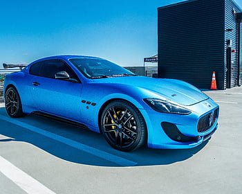 modré sportovní auto, maserati, parkoviště, Moderní garáž, orlando, elegantní design, modré Maserati, sportovní auto, parkovací místo, luxusní vozidlo, špičkové auto