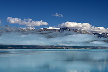 プカキ湖、 高山湖、 ニュージーランド、 湖、 山、 雲、 空、 風景、 マウントクック、 水、 自然