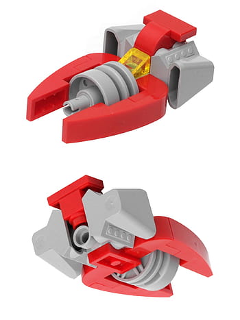 Lego, space, starfighter, microscale, moc, red, gray, yellow, toy, construction, model