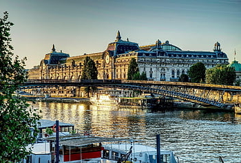 Paris, Brücke, Musee d'orsay, Fluss, Orsay Museum, Museum, Monument, historisch, Wahrzeichen, Gebäude, Boote