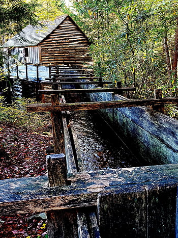 grist Mill, water Wheel, waterwheel, mill, historic, watermill, vintage, countryside, landscape, architecture, landmark