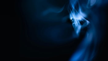 fiamma blu, Scena astratta, mistico, fumo che turbina, sfondo scuro, ipnotizzante, colpo del primo piano, illuminazione blu, sfondo astratto, Fotografia di fiamma